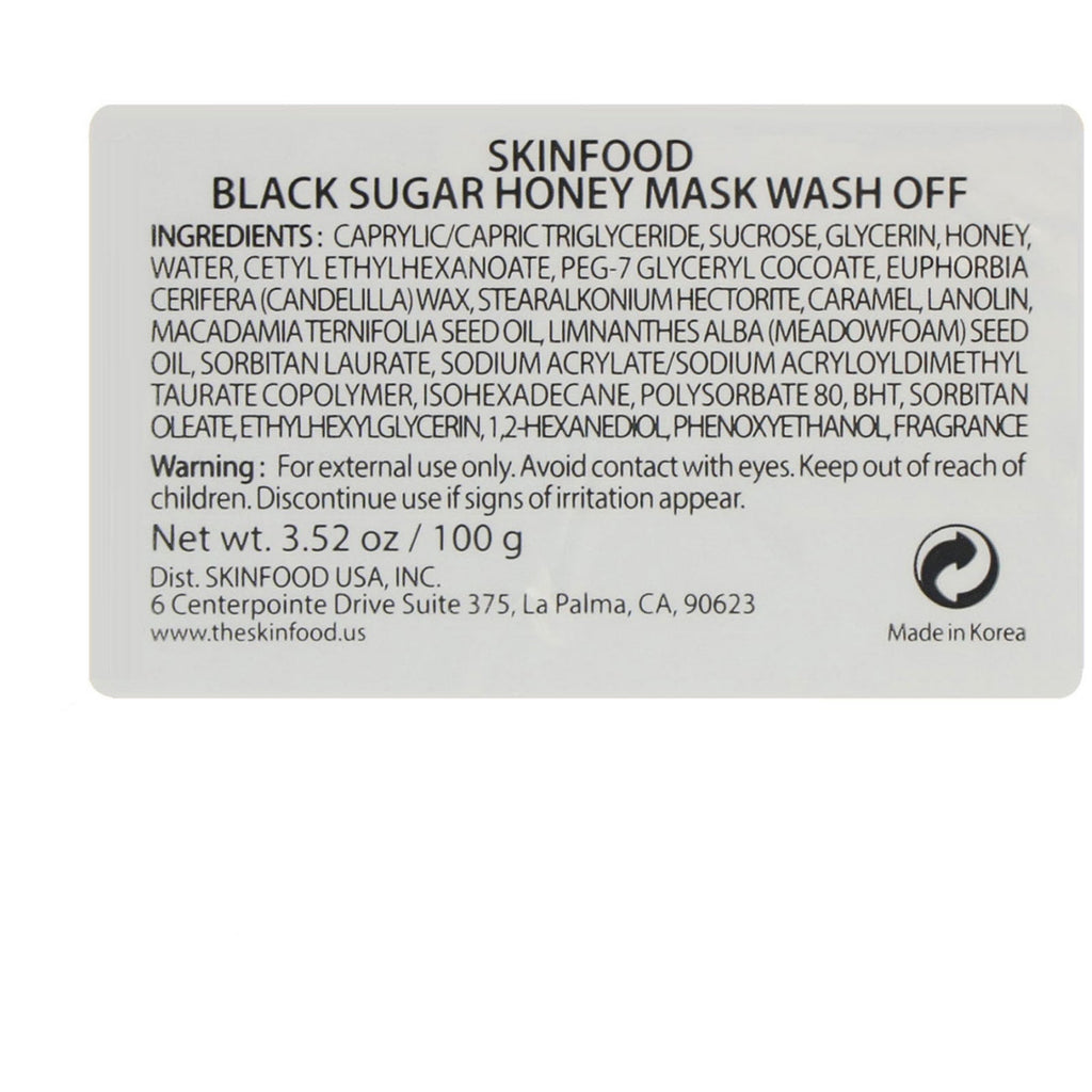 Skinfood, Black Sugar Honey Mask Wash Off, 3,5 oz (100 g)