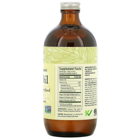 Flora, certificeret hørolie, 17 fl oz (500 ml)