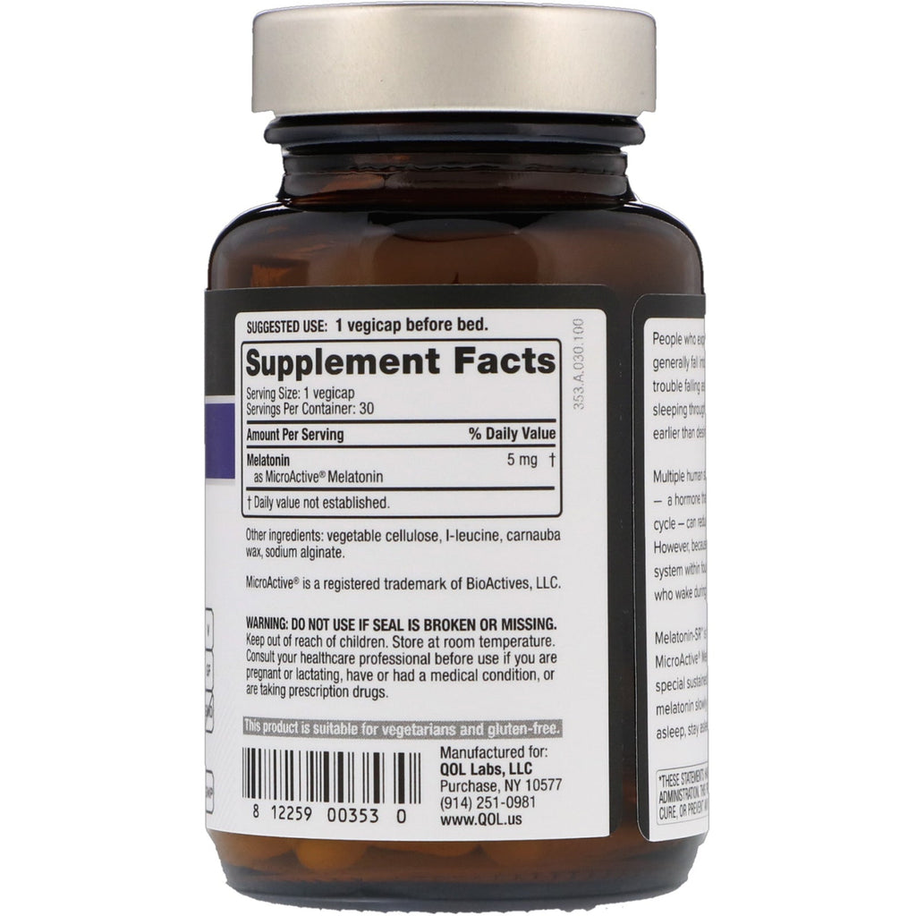 Quality of Life Labs, Melatonin-SR, 30 Vegicaps