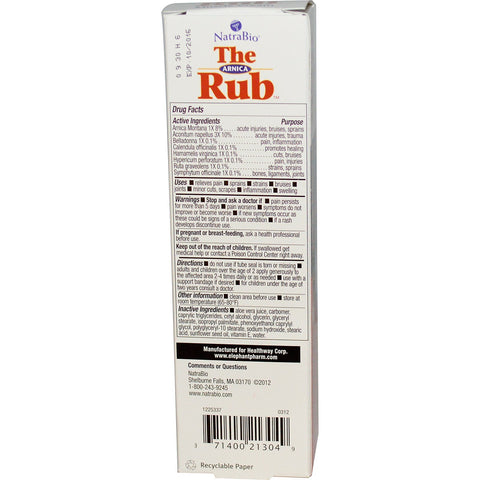 NatraBio, The Arnica Rub, 4 oz (114 g)