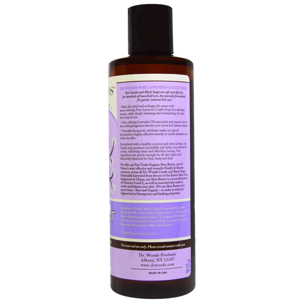 Dr. Woods, Lavender Castile Soap with Fair Trade Shea Butter, 8 fl oz (236 ml)