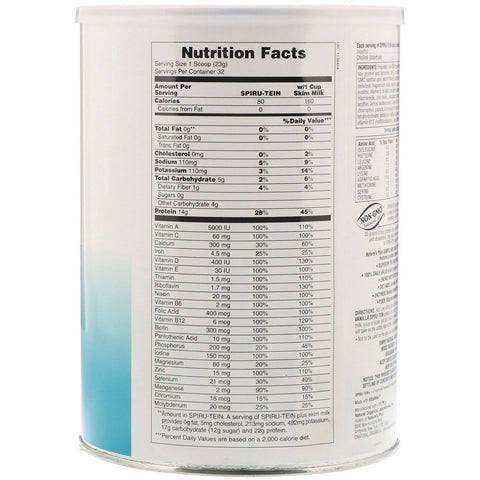 Nature's Plus, Spiru-Tein, comida energética rica en proteínas, vainilla original Simply Natural, sin azúcar, 1,63 lbs (740 g)