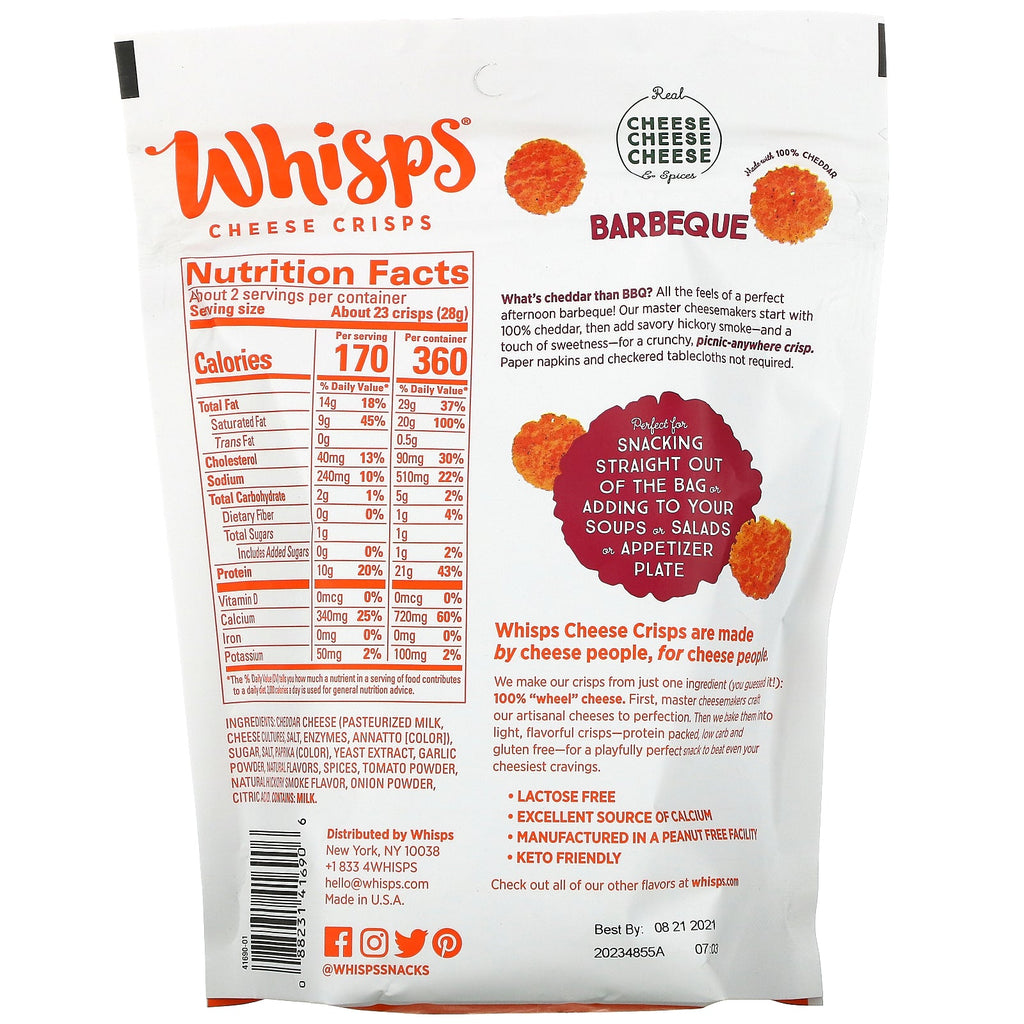 Whisps, Barbeque Cheese Crisps,  2.12 oz (60 g)