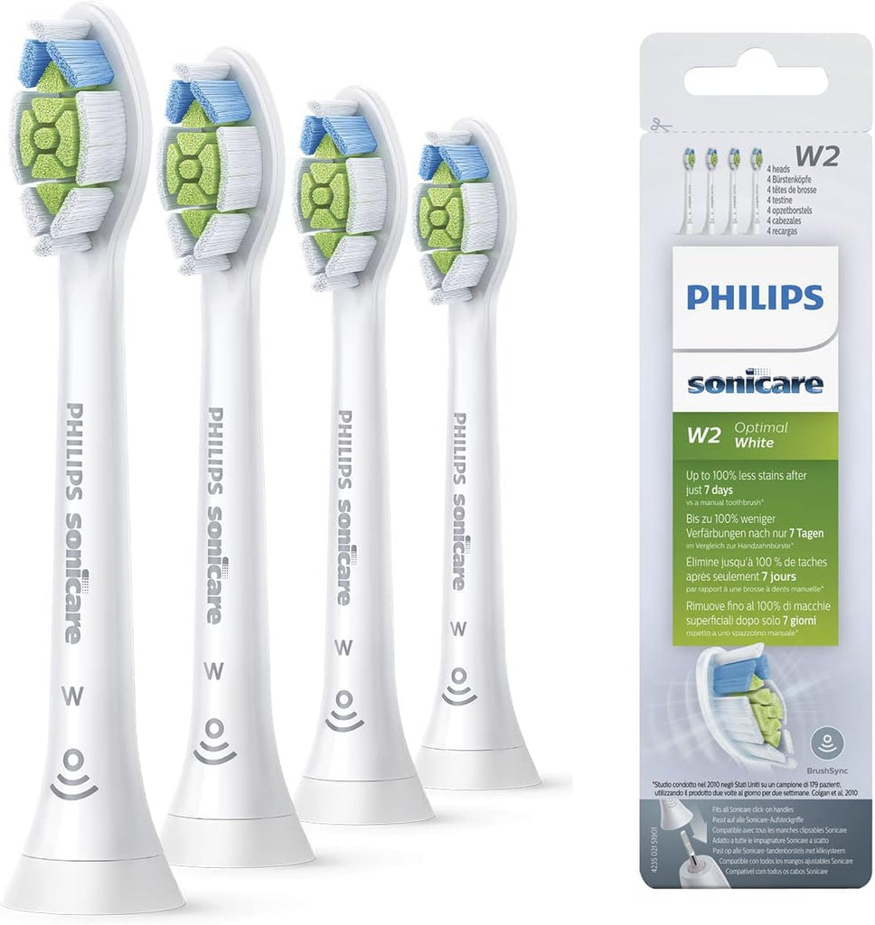 Philips Sonicare børstehoved | 4 hoveder | W2 Optimal Hvid