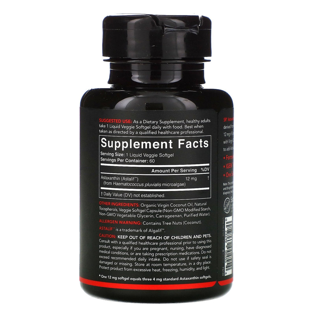 Sports Research, Astaxanthin, Triple Strength, 12 mg, 60 Veggie Softgels