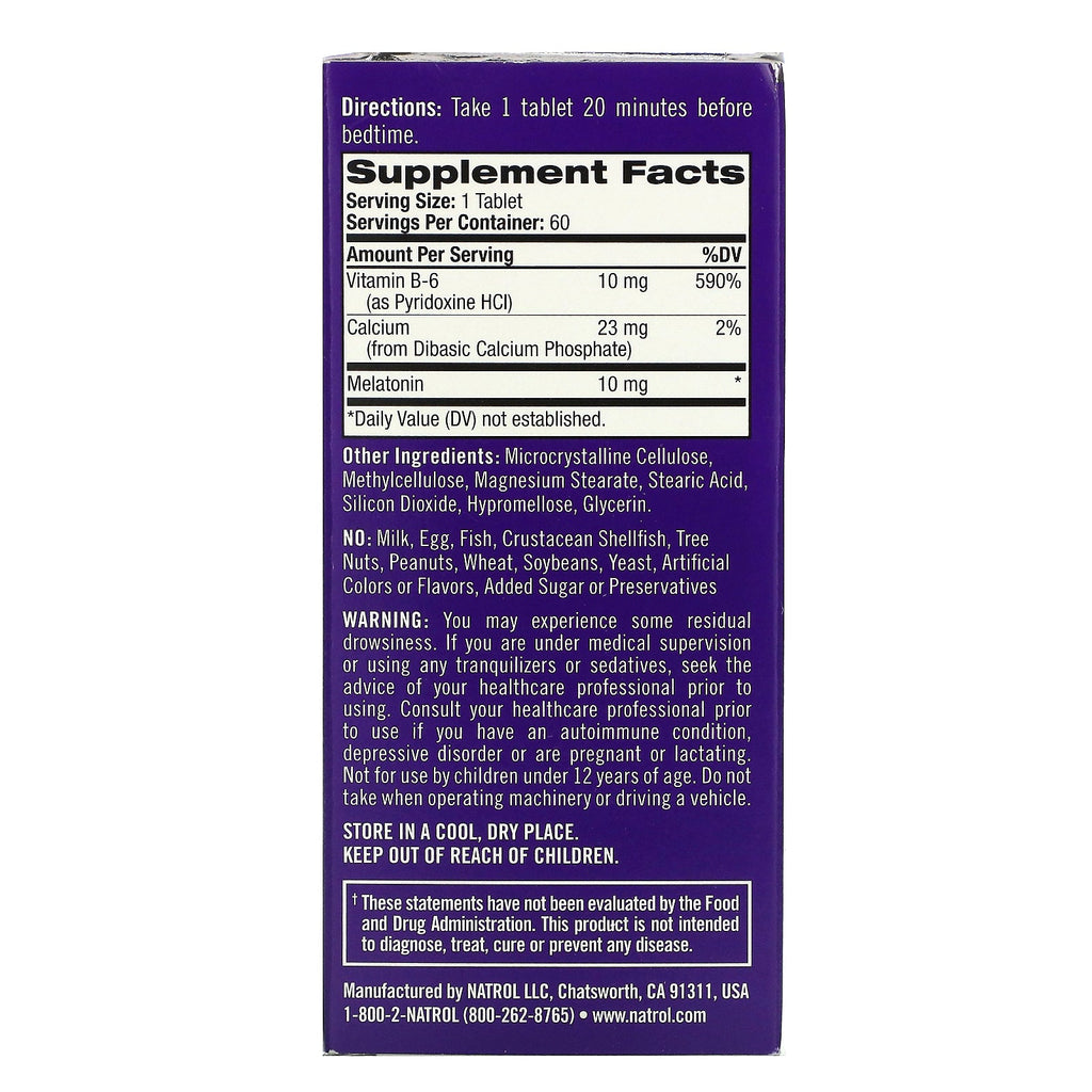 Natrol, Melatonin, Advanced Sleep, Time Release, 10 mg, 60 tabletter
