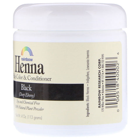 Rainbow Research, Henna, Hair Color & Conditioner, Black, 4 oz (113 g)