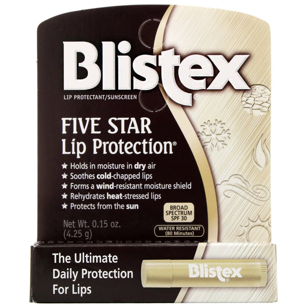 Blistex, femstjernet læbebeskyttelse, SPF 30, 0,15 oz (4,25 g)