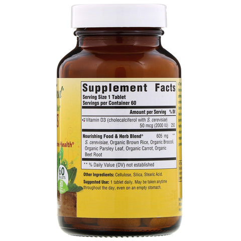 MegaFood, Vitamin D3, 2000 IE, 60 tabletter