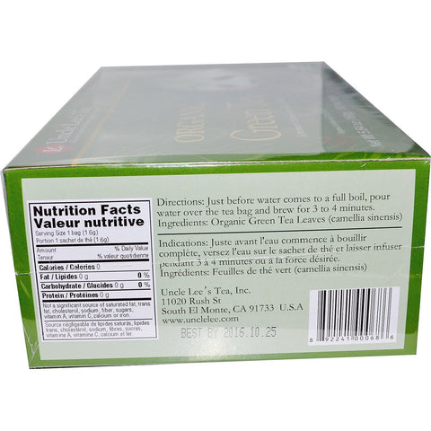 Uncle Lee's Tea,  Green Tea, 100 Tea Bags, 5.64 oz (160 g)