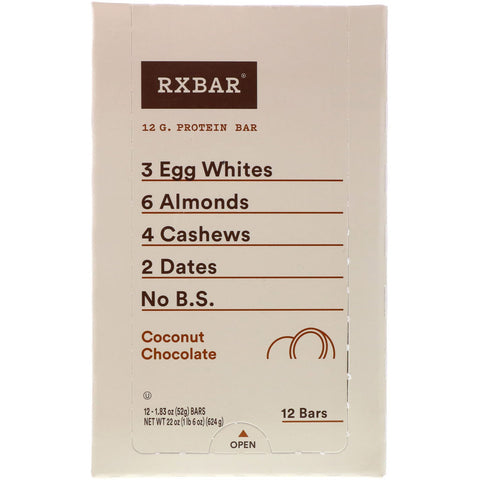 RXBAR, proteinbar, kokoschokolade, 12 barer, 1,83 oz (52 g) hver