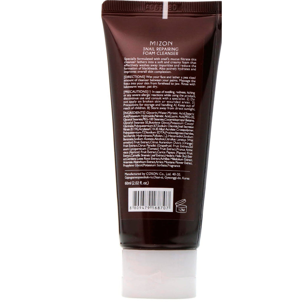 Mizon, Snail Repairing Foam Cleanser, 2,02 fl oz (60 ml)