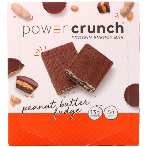 BNRG, Power Crunch Protein Energy Bar, Peanut Butter Fudge, 12 barer, 1,4 oz (40 g) hver