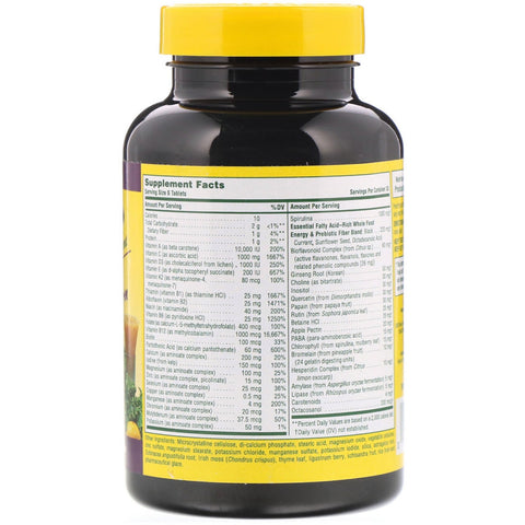 Nature's Plus, Source of Life, suplemento multivitamínico y mineral, sin hierro, 180 tabletas