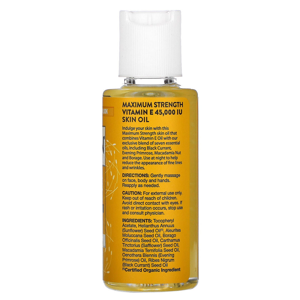 Jason naturlig, ren naturlig hudolie, maksimal styrke E-vitamin, 45.000 IE, 2 fl oz (59 ml)