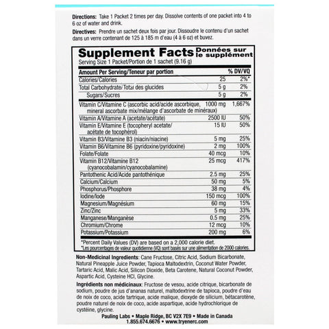 Ener-C, C-vitamin, brusende pulveriseret drikkeblanding, ananas kokosnød, 30 pakker, 9,7 oz (274,8 g)