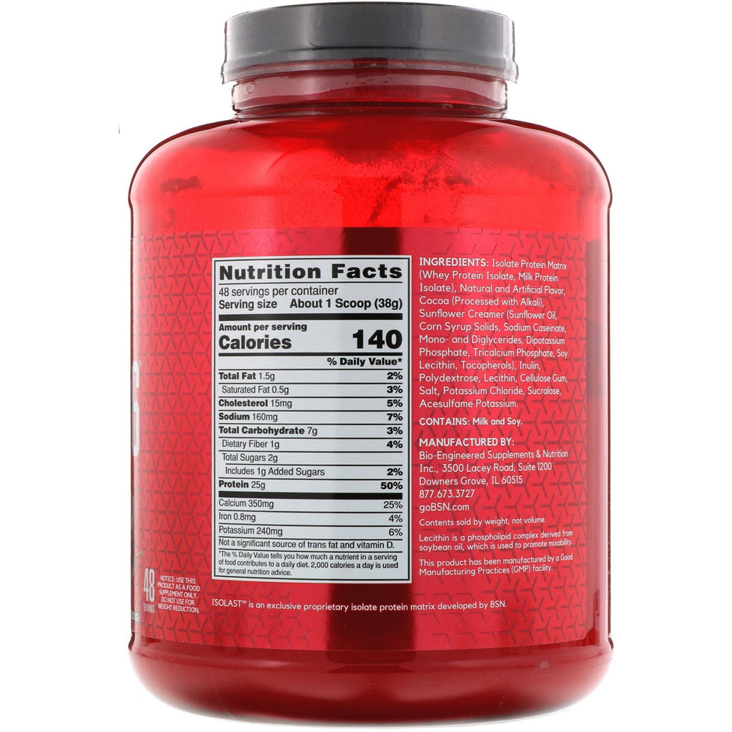 BSN, aislado de Syntha-6, mezcla de bebida de proteína en polvo, batido de chocolate, 4,02 lb (1,82 kg)