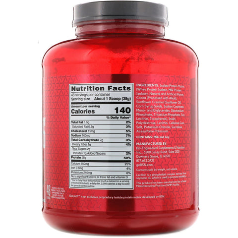 BSN, Syntha-6 Isolate, Protein Powder Drink Mix, Chocolate Milkshake, 4.02 lb (1.82 kg)