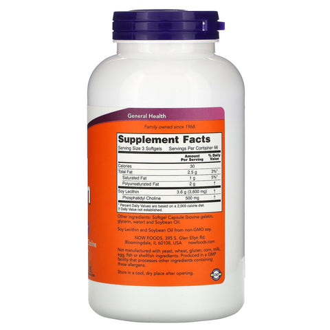 Now Foods, ikke-GMO-lecithin, 1.200 mg, 200 softgels