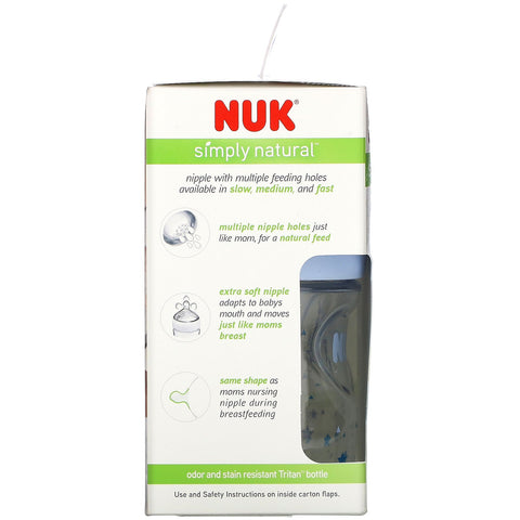 NUK, Simply Natural, Flasker, 0+ måneder, Slow, 2 Pack, 5 oz (150 ml) hver