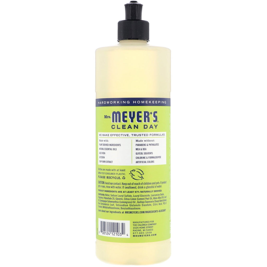 Mrs. Meyers Clean Day, opvaskemiddel, duft af citronverbena, 16 fl oz (473 ml)