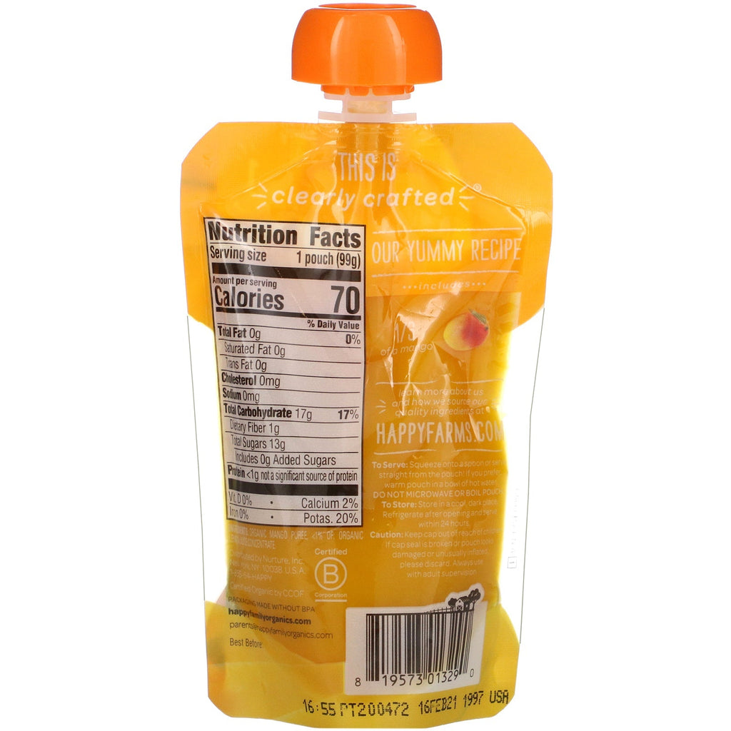 Happy Family s,  Baby Food, Stage 1, Mangos, 3.5 oz (99 g)