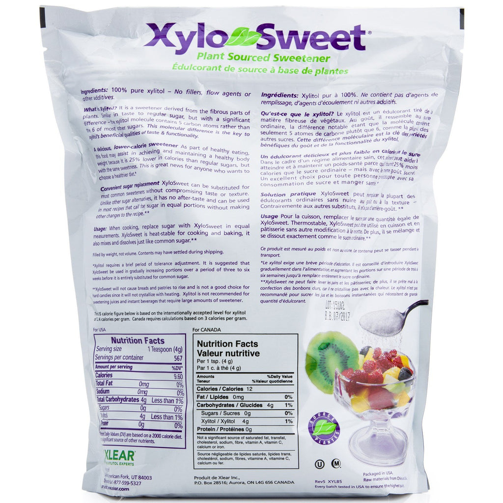 Xlear, XyloSweet, Plant Sourced Sweetener, 5 lbs (2.27 kg)