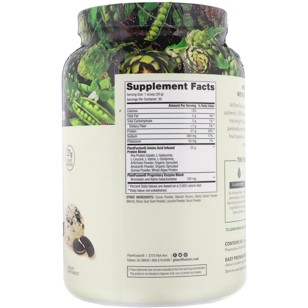 PlantFusion, komplet protein, småkager og fløde, 2 lb (900 g)