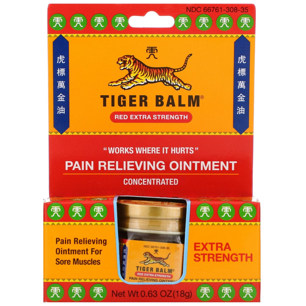 Tiger Balm, Pain Relieving Ointment, Extra Strength, .63 oz (18 g)