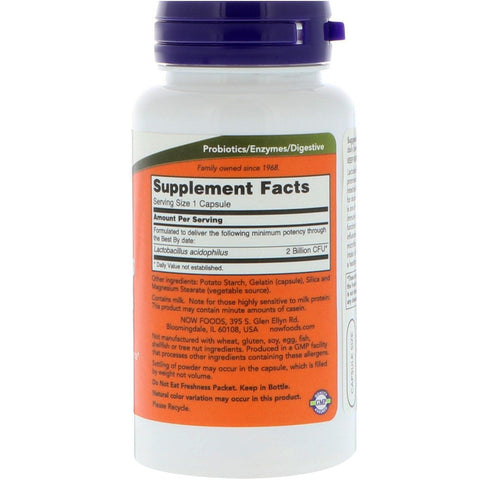 Now Foods, Acidophilus dos mil millones, 100 cápsulas