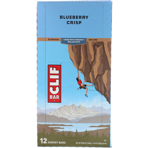 Clif Bar, Energy Bar, Blueberry Crisp, 12 barer, 2,40 oz (68 g) hver