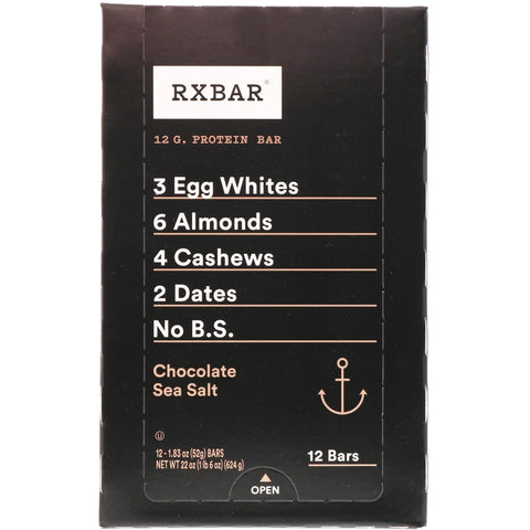 RXBAR, Proteinbar, Chokolade Havsalt, 12 Barer, 1,83 oz (52 g) hver