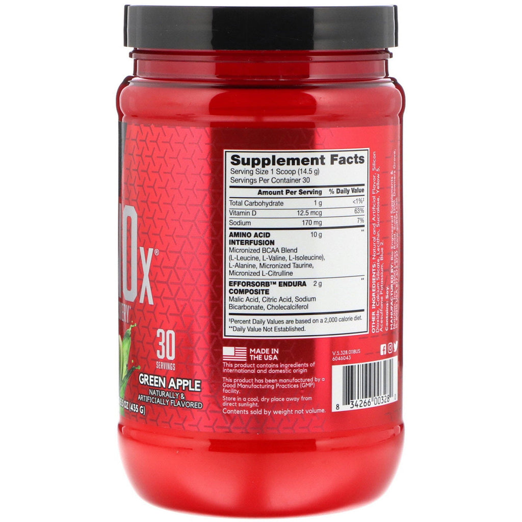 BSN, AminoX, Endurance &amp; Recovery, Green Apple, 15,3 oz (435 g)