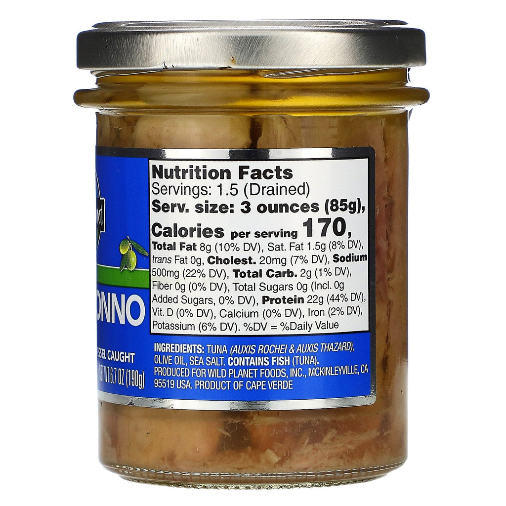 Wild Planet, Petite Tonno Wild Tuna in Pure Olive Oil, 6.7 oz (190 g)