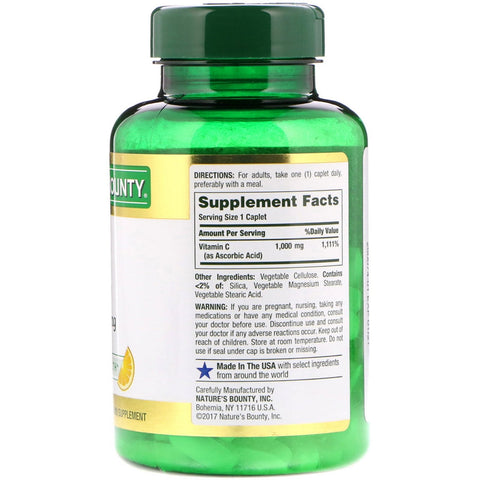 Nature's Bounty, C-vitamin, 1.000 mg, 100 kapsler