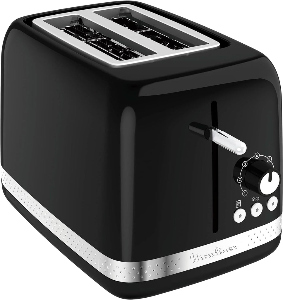 Tostadora Moulinex | 2 rebanadas | Negro y cromo