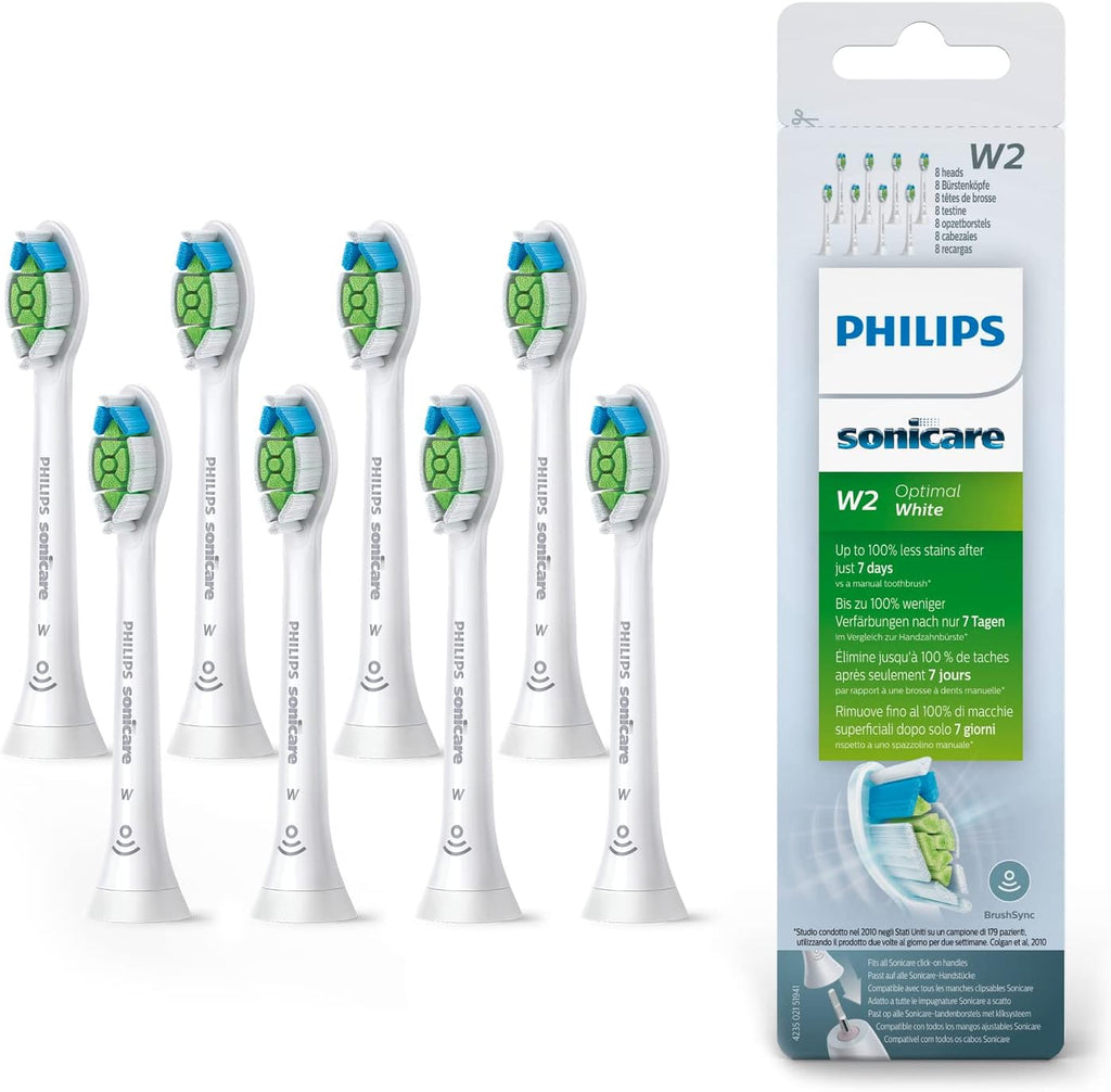 Cabezal de cepillo Philips Sonicare | 8 cabezas | W2 OptimalBlanco