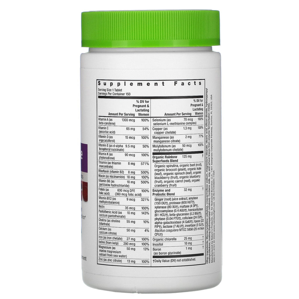 Rainbow Light, Multivitamina Prenatal One, 150 tabletas