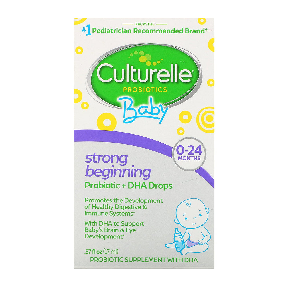 Culturelle, Baby Probiotic + DHA-dråber, 0-24 måneder, 0,57 fl oz (17 ml)