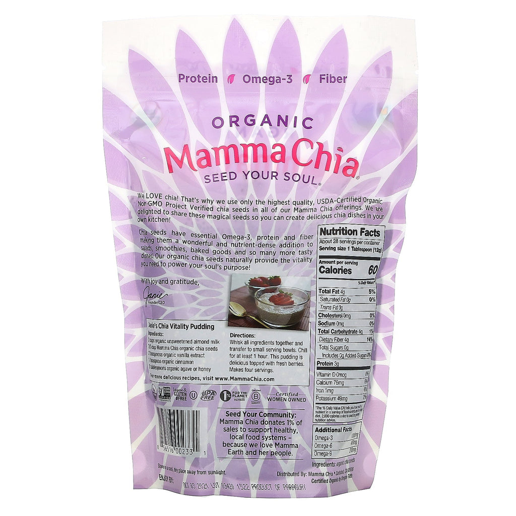 Mamma Chia, økologisk chiafrø, 12 oz (340 g)