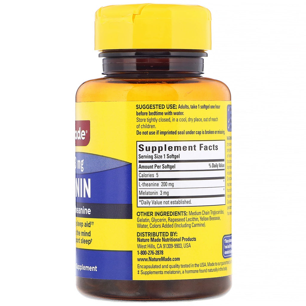 Naturfremstillet, Melatonin, 3 mg, 60 Softgels