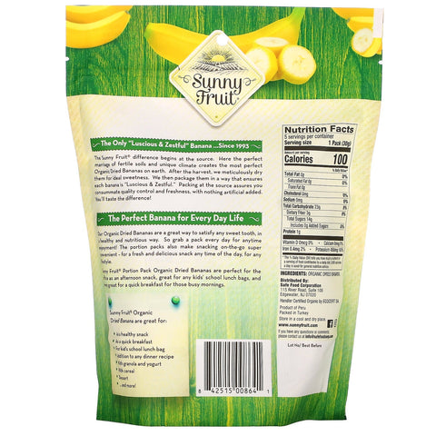 Sunny Fruit,  Bananas, 5 Portion Packs, 1.06 oz (30 g) Each