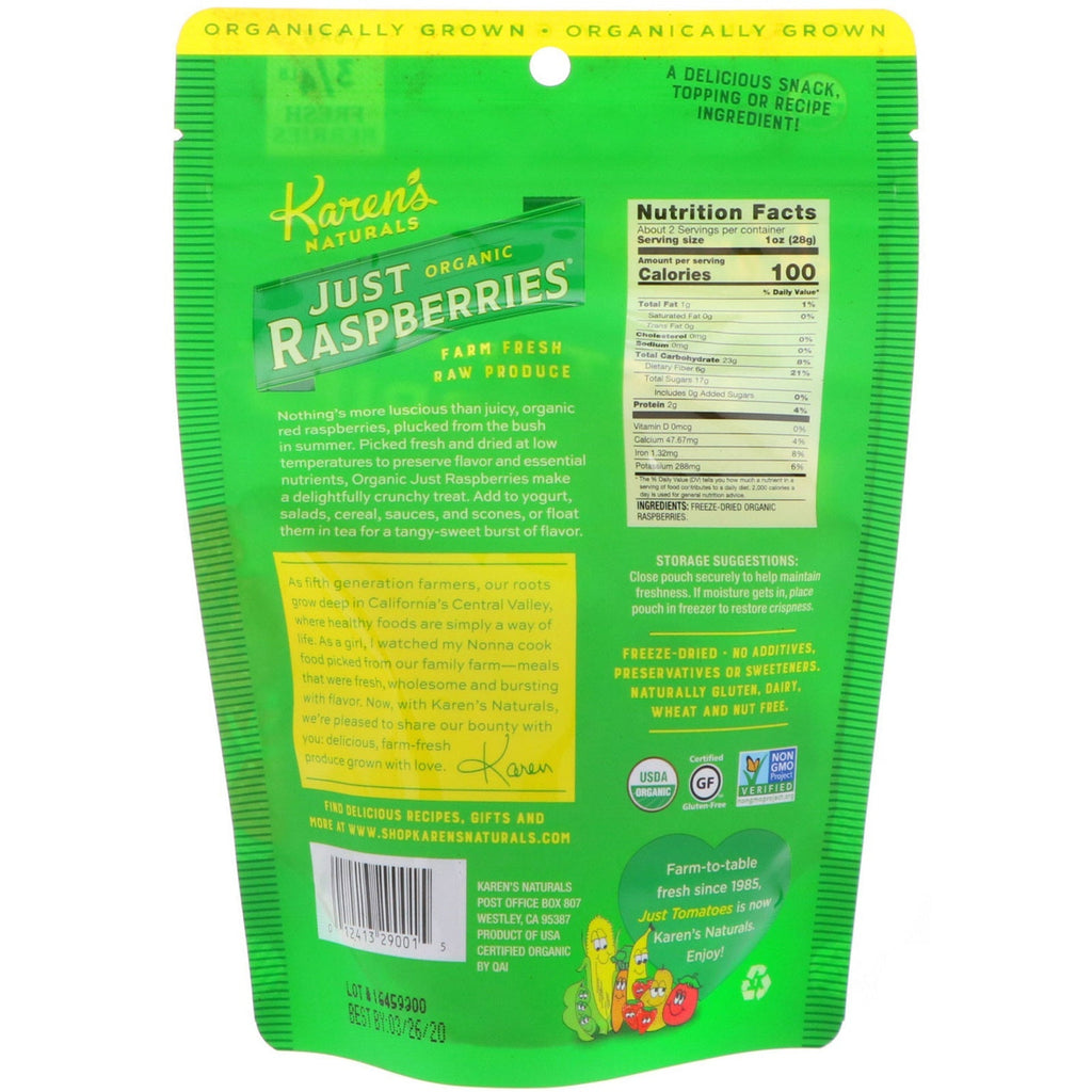 Karen's Naturals,  Just Raspberries, 1.5 oz (42 g)