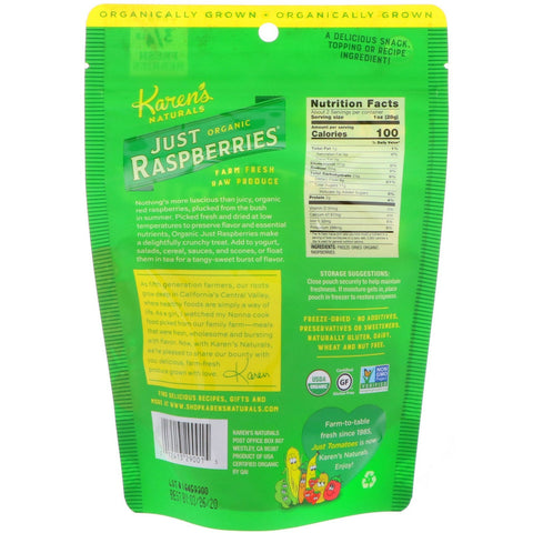 Karen's Naturals,  Just Raspberries, 1.5 oz (42 g)