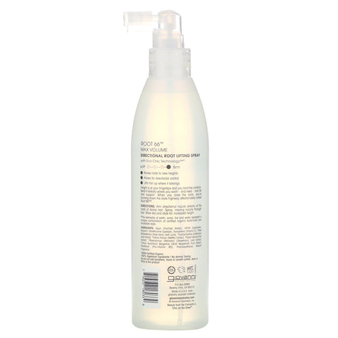 Giovanni, Root 66, Volumen máximo, Spray direccional para realzar las raíces, 250 ml (8,5 oz. líq.)