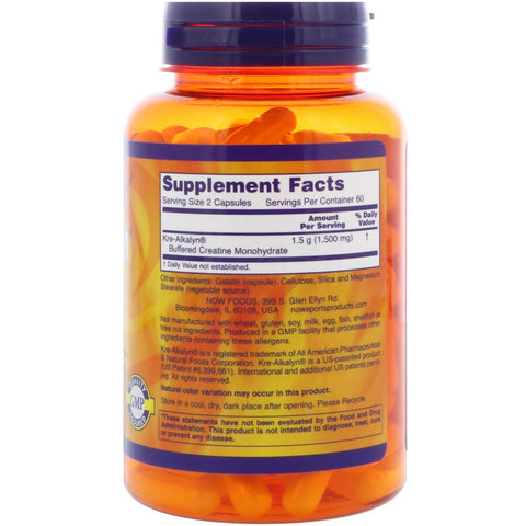 Now Foods, Sports, Kre-Alkalyn Creatine, 120 Capsules