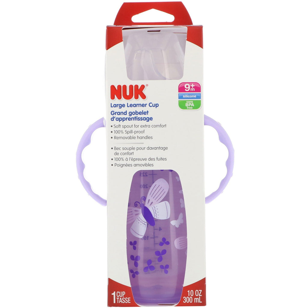 NUK, Large Learner Cup, 9+ måneder, pige, 1 kop, 10 oz (300 ml)