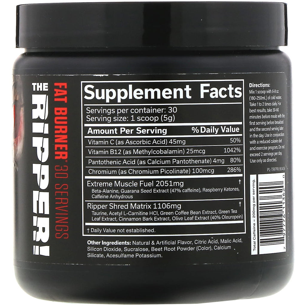 JNX Sports, The Ripper, Fat Burner, Fruit Punch,  5.3 oz (150 g)