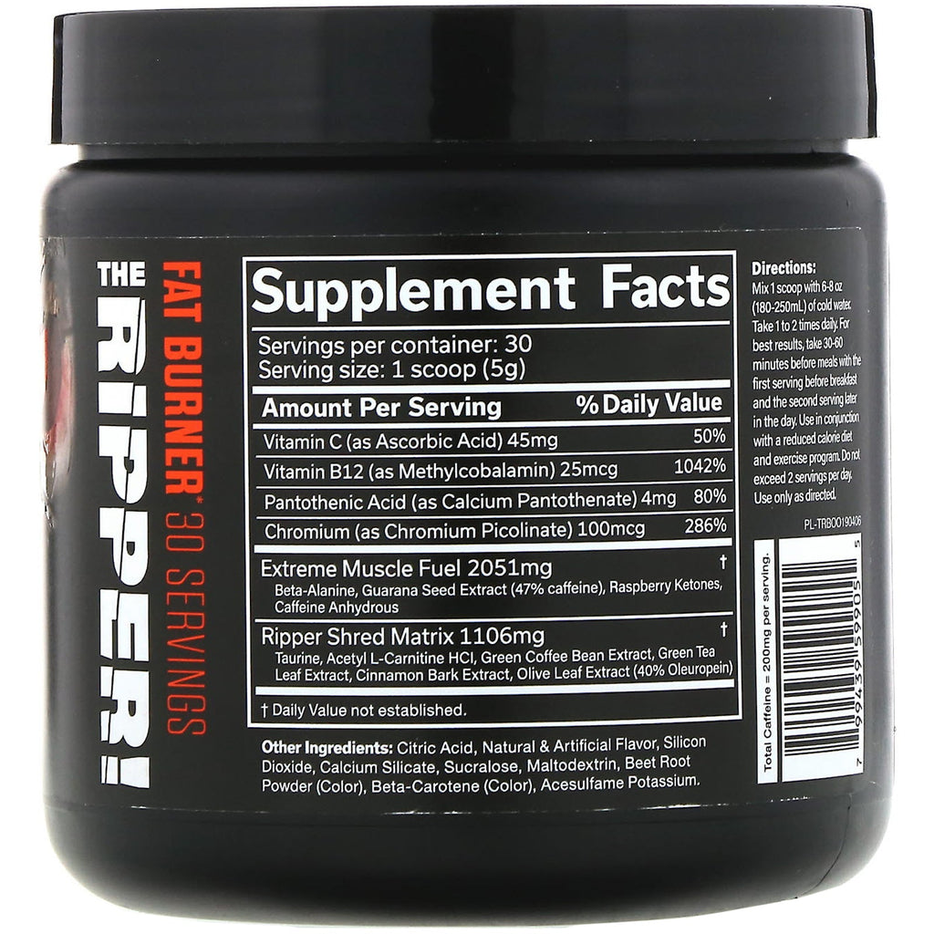 JNX Sports, The Ripper, Quemagrasas, Naranja sanguina, 5,3 oz (150 g)