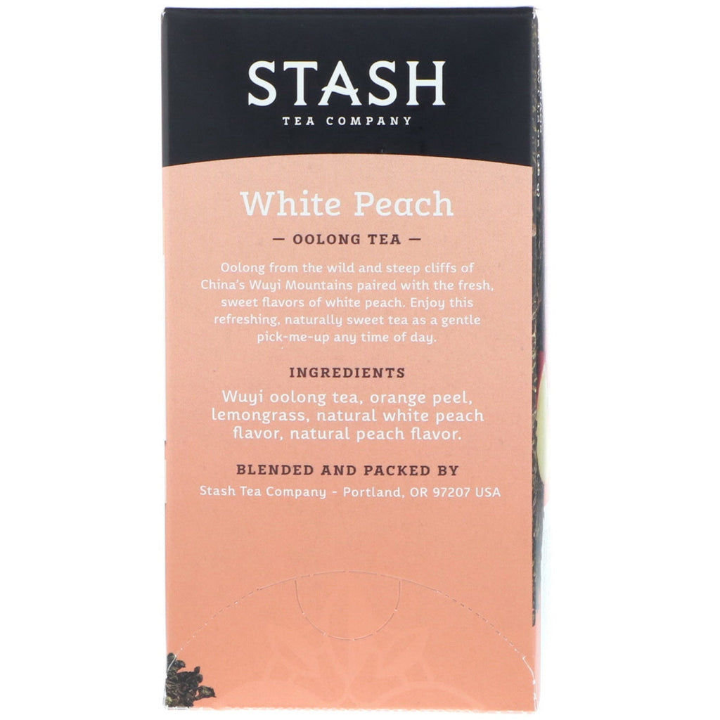 Stash Tea, Oolong Tea, White Peach, 18 Tea Bags, 1.2 oz (35 g)